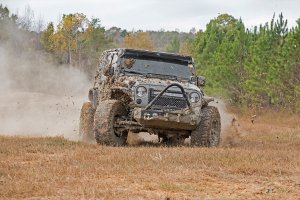 LED Light Bar - Rough Country - Dual Row, 20 Inch, Cool White DRL - Black